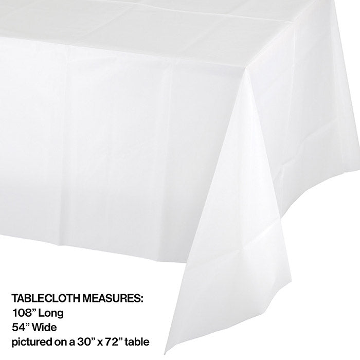 White Plastic Tablecover 54" X 108" Party Decoration