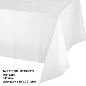 White Plastic Tablecover 54" X 108" Party Decoration