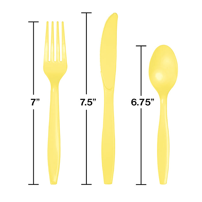 Mimosa Yellow Assorted Plastic Cutlery, 24 ct Party Decoration