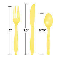Mimosa Yellow Assorted Plastic Cutlery, 24 ct Party Decoration