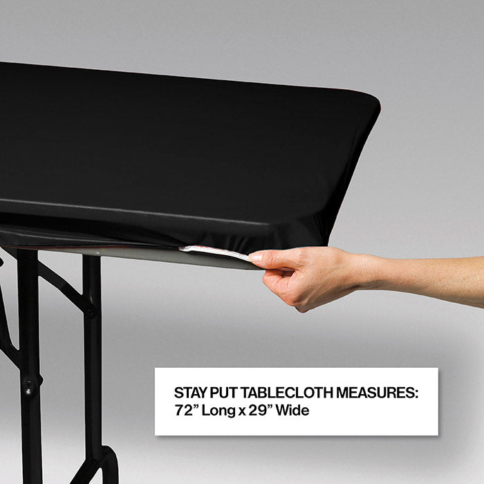 Stay Put Tablecover Black, 29" X 72" Party Decoration