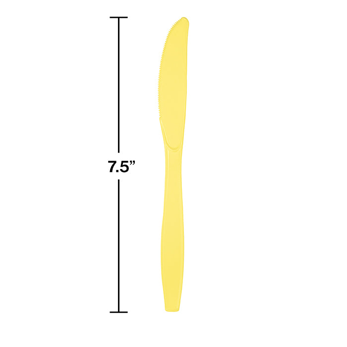 Mimosa Yellow Plastic Knives, 24 ct Party Decoration