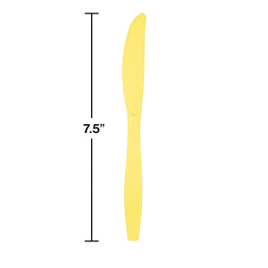 Mimosa Yellow Plastic Knives, 24 ct Party Decoration