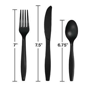 Black Assorted Cutlery Set, 18 ct Party Decoration