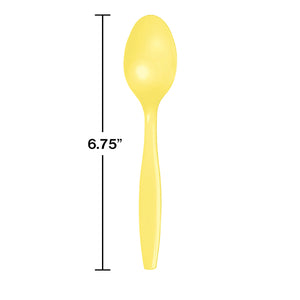 Mimosa Yellow Plastic Spoons, 24 ct Party Decoration