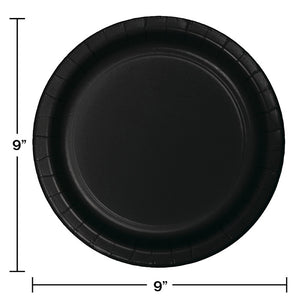 Black Paper Plates, 8 ct Party Decoration