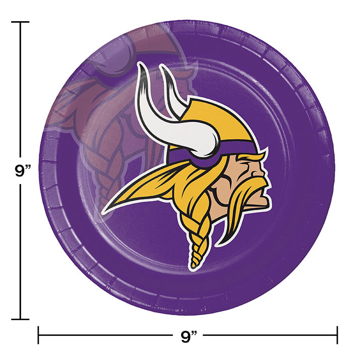 Minnesota Vikings Paper Plates, 8 ct Party Decoration