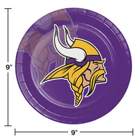 Minnesota Vikings Paper Plates, 8 ct Party Decoration