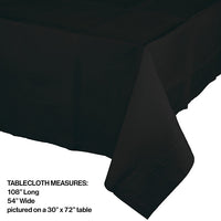 Black Velvet Plastic Tablecover 54