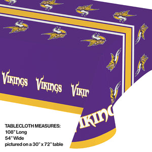 Minnesota Vikings Plastic Table Cover, 54" x 102" Party Decoration