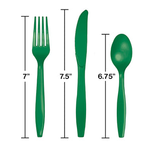 Emerald Green Assorted Cutlery, 18 ct Party Decoration