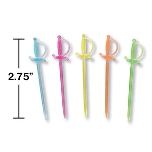 Neon Sword Picks, 36 ct Party Decoration