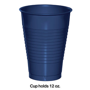 Navy Blue 12 Oz Plastic Cups, 20 ct Party Decoration