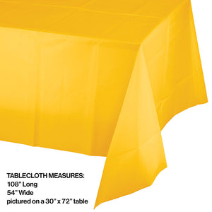 School Bus Yellow Tablecover Plastic 54" X 108" Party Decoration