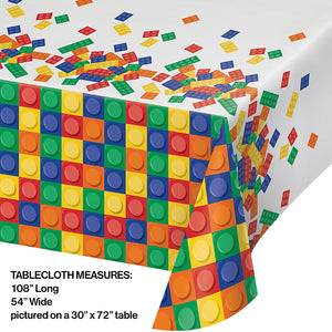 Block Party All Over Prt Plastic Tablecover 54" X 102" Party Decoration