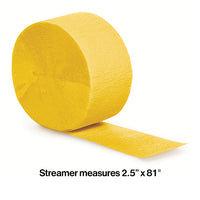 School Bus Yellow Crepe Streamers 81' Party Decoration