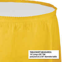 School Bus Yellow Plastic Tableskirt, 14' X 29