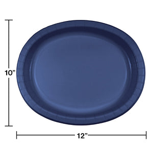 Navy Oval Platter 10" X 12", 8 ct Party Decoration