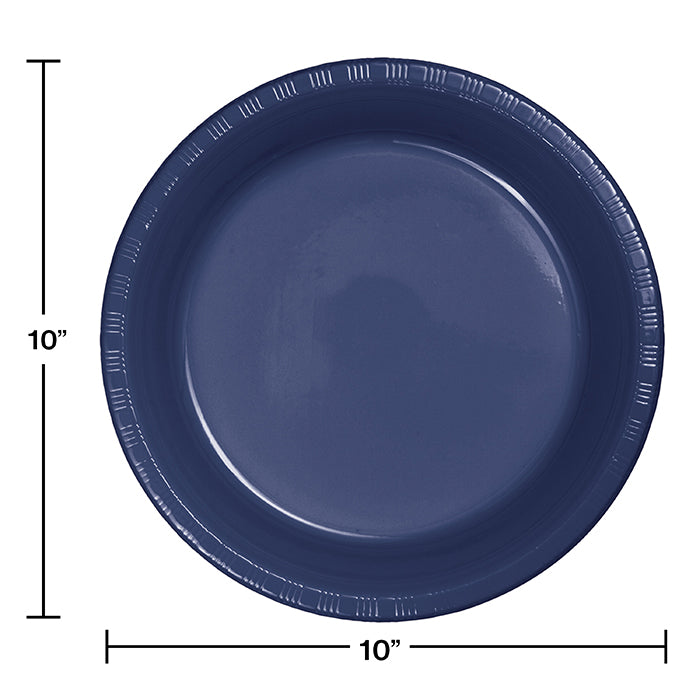 Navy Blue Plastic Banquet Plates, 20 ct