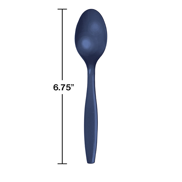 Navy Blue Plastic Spoons, 24 ct Party Decoration