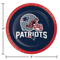 New England Patriots Dessert Plates, 8 ct Party Decoration