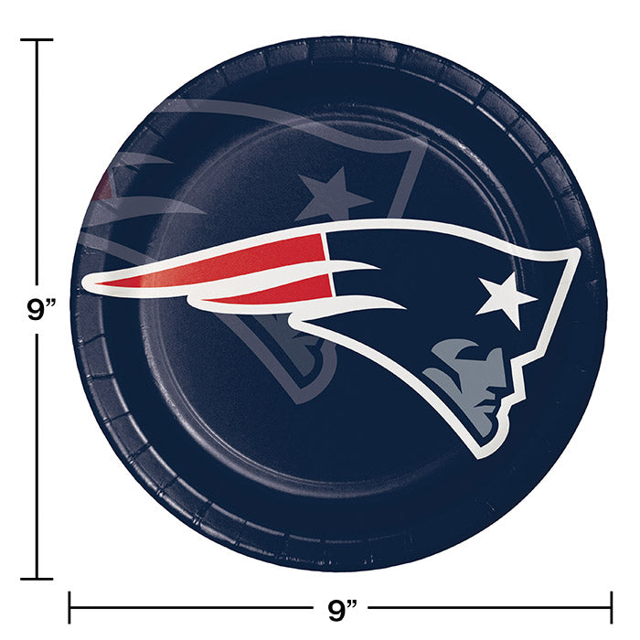 New England Patriots Paper Plates, 8 ct Party Decoration