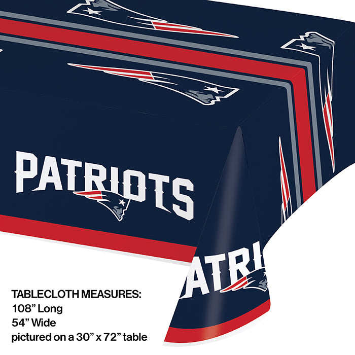 New England Patriots Plastic Table Cover, 54" x 102" Party Decoration