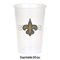 New Orleans Saints Plastic Cup, 20Oz, 8 ct