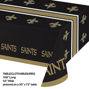 New Orleans Saints Plastic Table Cover, 54" x 102" Party Decoration