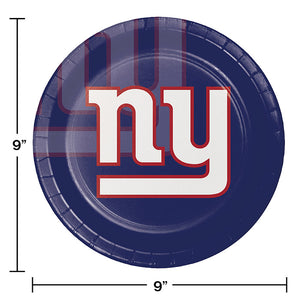 New York Giants Paper Plates, 8 ct Party Decoration