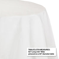 White Round Polylined TIssue Tablecover, 82