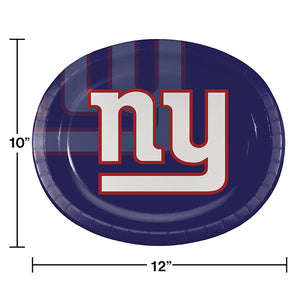 New York Giants Oval Platter 10" X 12", 8 ct Party Decoration