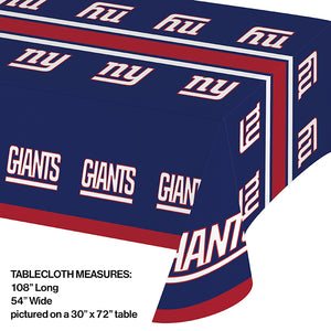 New York Giants Plastic Table Cover, 54" x 102" Party Decoration