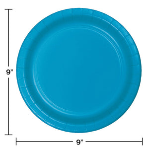 Turquoise Blue Paper Plates, 24 ct Party Decoration