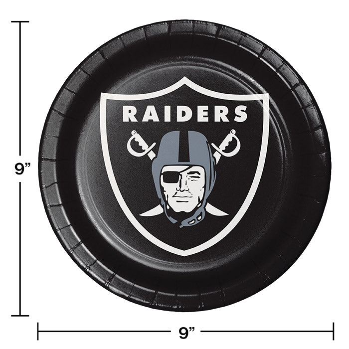 Las Vegas Raiders Paper Plates, 8 ct Party Decoration
