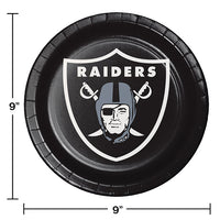 Las Vegas Raiders Paper Plates, 8 ct Party Decoration