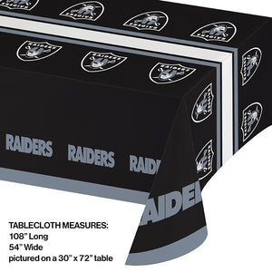 Las Vegas Raiders Plastic Table Cover, 54" x 102" Party Decoration