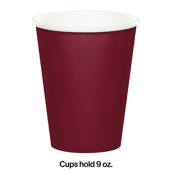 Burgundy Hot/Cold Paper Cups 9 Oz., 24 ct Party Decoration