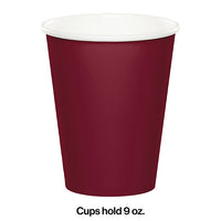 Burgundy Hot/Cold Paper Cups 9 Oz., 24 ct Party Decoration