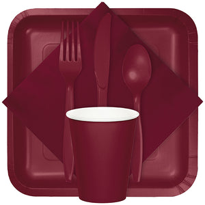 Burgundy Red Assorted Plastic Cutlery, 24 ct Party Supplies