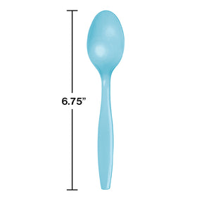 Pastel Blue Plastic Spoons, 50 ct Party Decoration