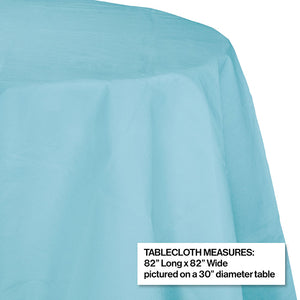 Pastel Blue Round Polylined TIssue Tablecover, 82" Party Decoration