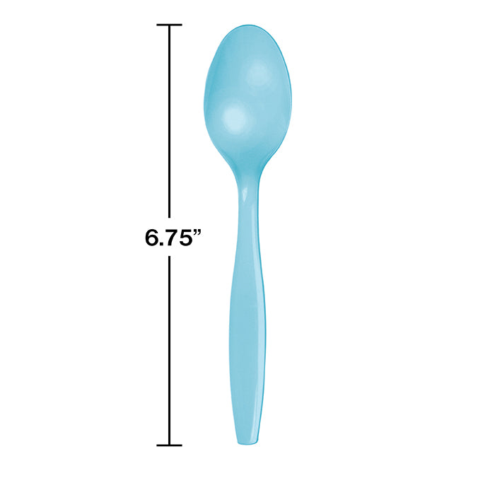 Pastel Blue Plastic Spoons, 24 ct Party Decoration