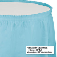 Pastel Blue Plastic Tableskirt, 14' X 29