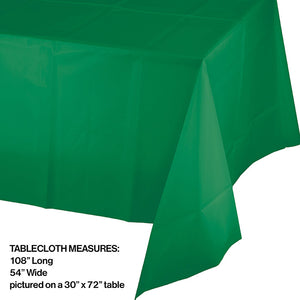 Emerald Green Plastic Tablecover 54" X 108" Party Decoration