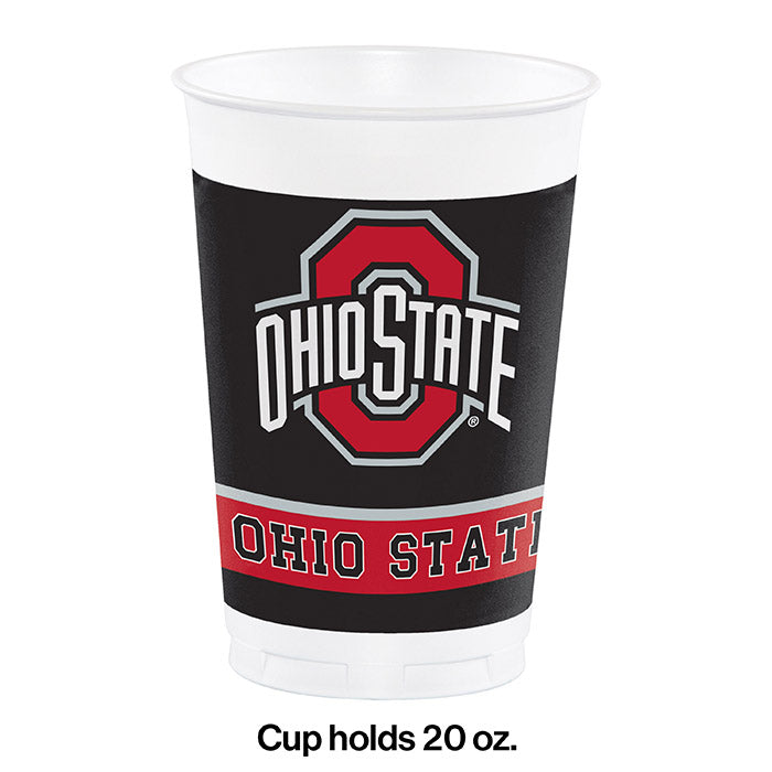Ohio State University 20 Oz Plastic Cups, 8 ct