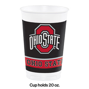 Ohio State University 20 Oz Plastic Cups, 8 ct Party Decoration