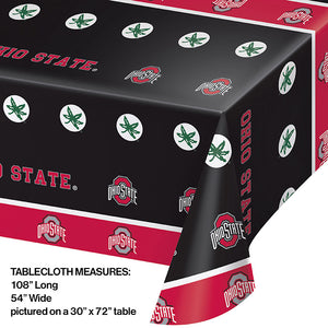 Ohio State University Plastic Table Cover, 54" X 108" Party Decoration