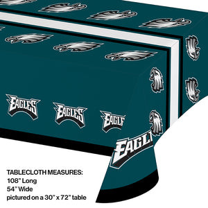 Philadelphia Eagles Plastic Table Cover, 54" x 102" Party Decoration