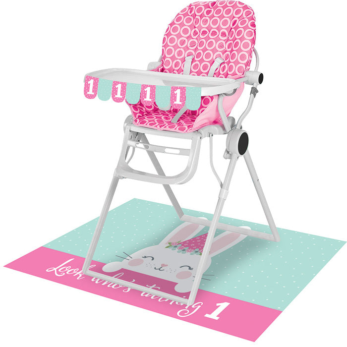 Bunny Party 1st Birthday High Chair Kit by Creative Converting